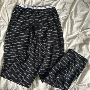 Calvin Klein Womens Small Black and White Straight Leg Lounge Pants